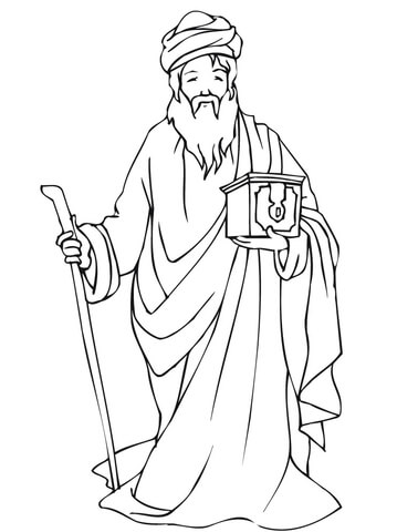 Online coloring book: The wise man with a gift for Jesus coloring page